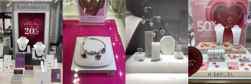 Jewllery options from The Friary Guildford for Valentine's Day Gift Ideas