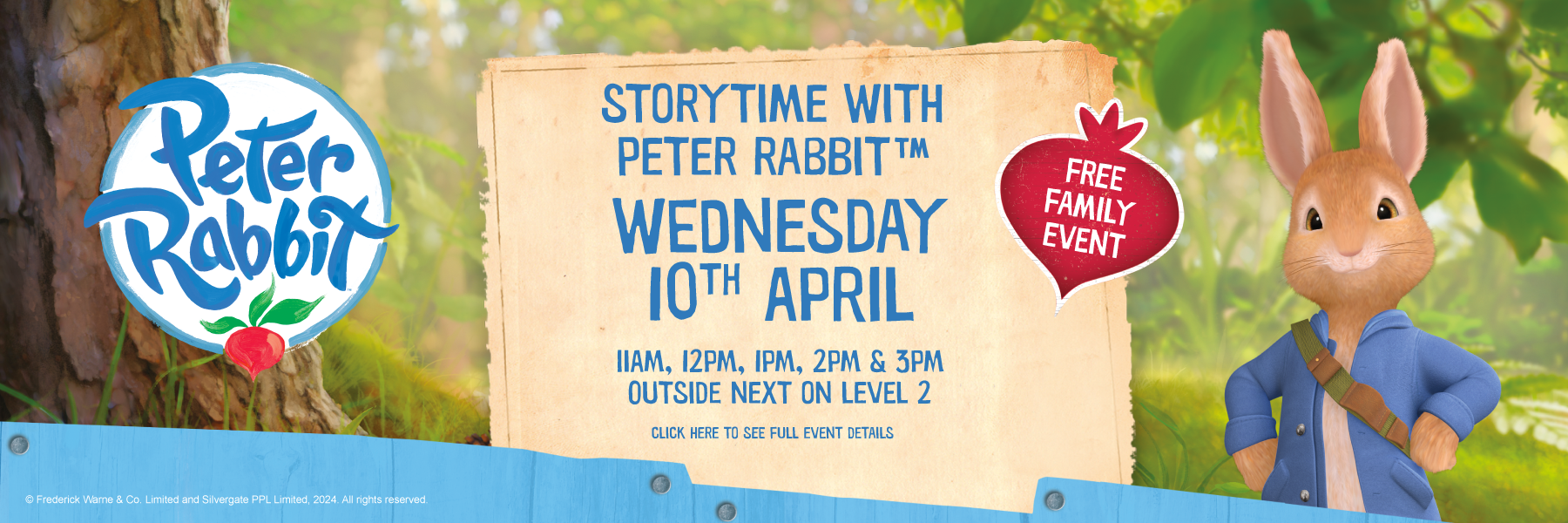Family favourite Peter Rabbit™ is coming to The Friary this Easter!